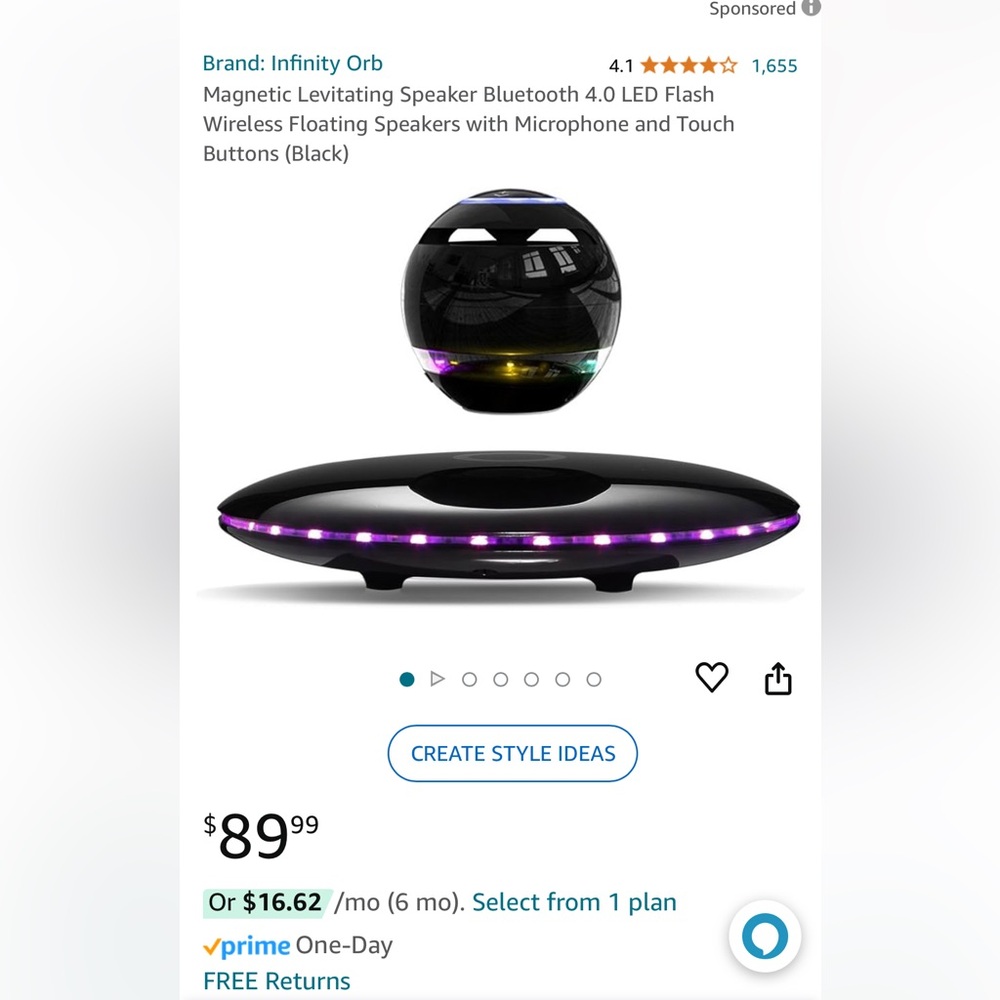 Magnetic levitating speaker Bluetooth 4.0 LED flash wireless floating speakers